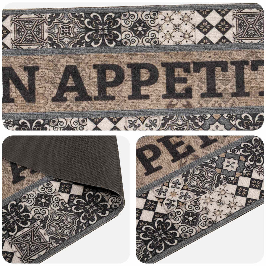 Keuken Vloerkleed Grijs bon appetit 300 x 60 cm 100% Polyamide