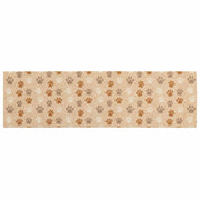 Keukenmat 150x45 cm beige pootjespatroon polyamide