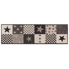 Keukenloper 300x60 cm grijze sterren 100% polyamide