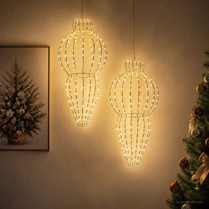 Kerst Finial Licht 2 st 640 LED's Koel wit Dia. 40 x 75 cm