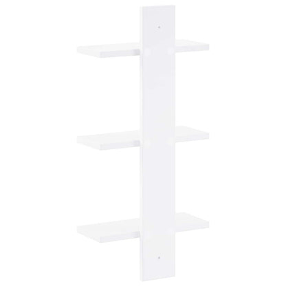 Wandplank Wit 30 x 13.5 x 64.5 cm Bewerkt hout