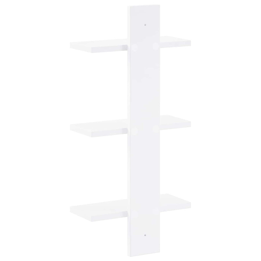 Wandplank Wit 30 x 13.5 x 64.5 cm Bewerkt hout