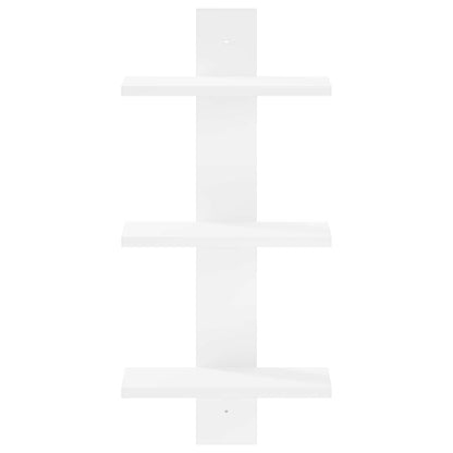Wandplank Wit 30 x 13.5 x 64.5 cm Bewerkt hout