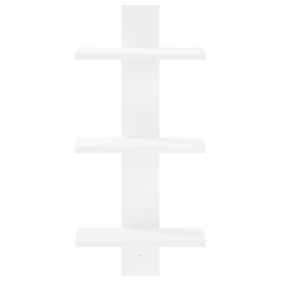 Wandplank Wit 30 x 13.5 x 64.5 cm Bewerkt hout