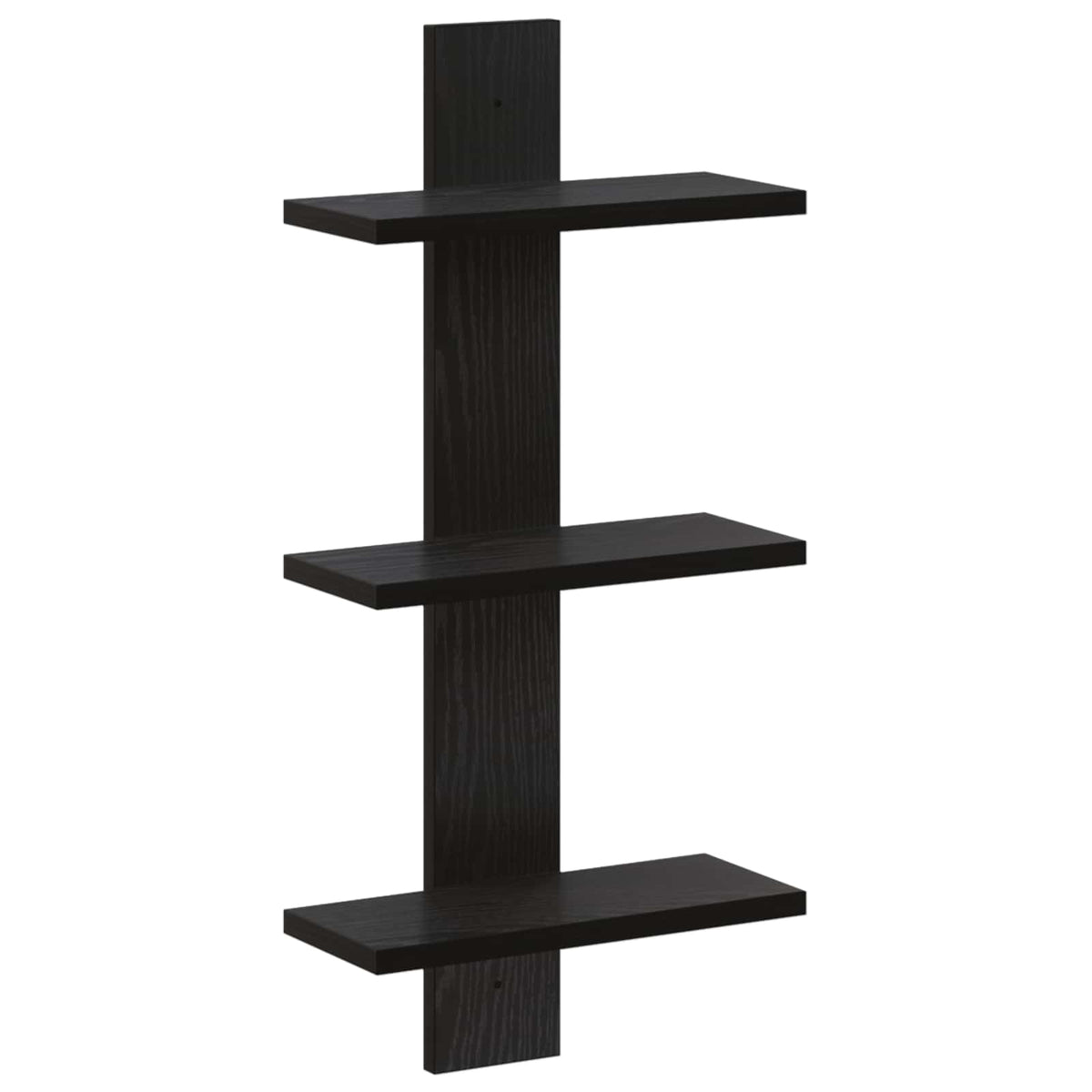 Wandplank Zwart eiken 30 x 13.5 x 64.5 cm Bewerkt hout