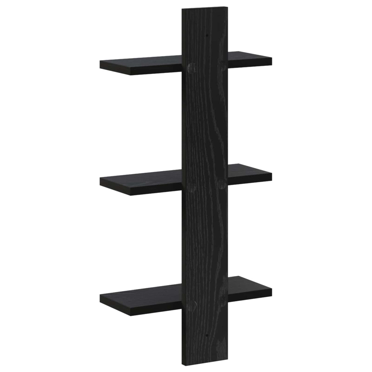 Wandplank Zwart eiken 30 x 13.5 x 64.5 cm Bewerkt hout