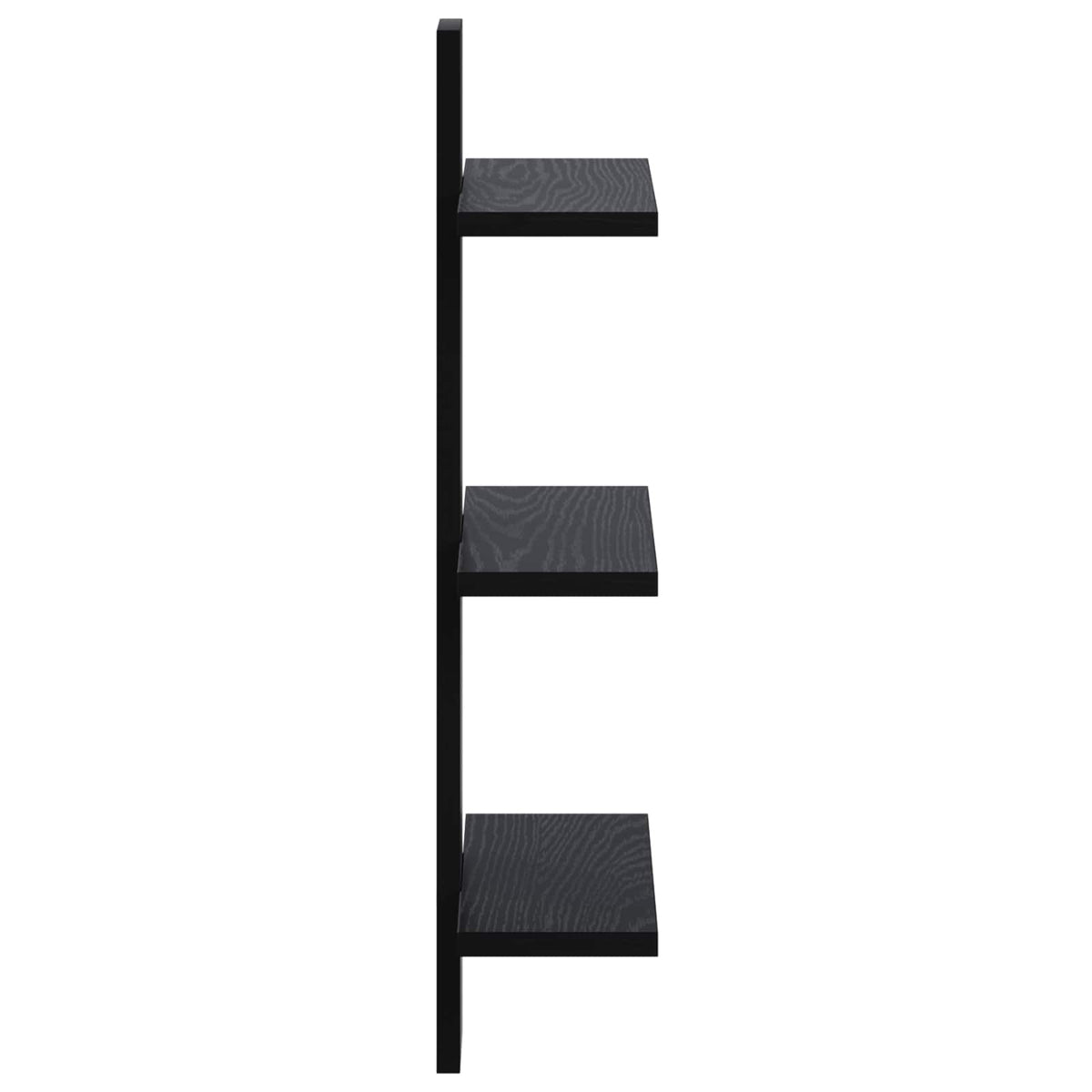 Wandplank Zwart eiken 30 x 13.5 x 64.5 cm Bewerkt hout