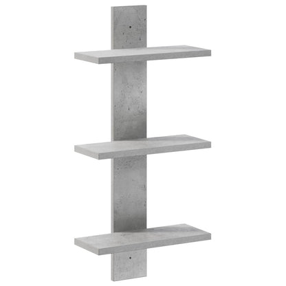 Wandplank Betongrijs 30 x 13.5 x 64.5 cm Bewerkt hout
