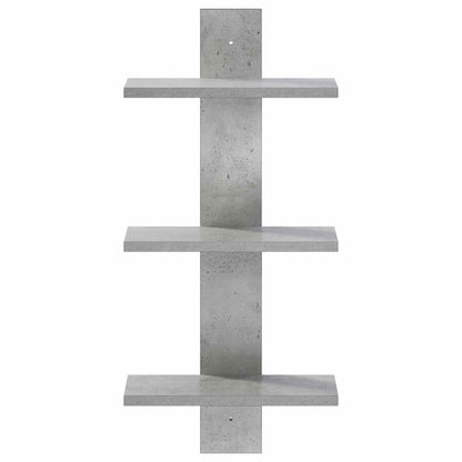 Wandplank Betongrijs 30 x 13.5 x 64.5 cm Bewerkt hout