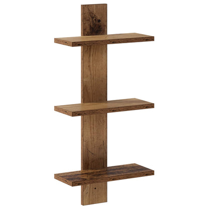Wandplank Oud hout 30 x 13,5 x 64,5 cm Bewerkt hout