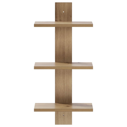 Wandplank Artisanaal eiken 30 x 13.5 x 64.5 cm Bewerkt hout