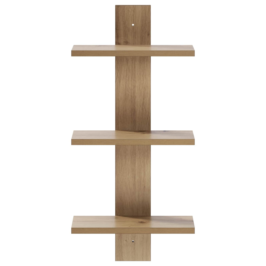 Wandplank Artisanaal eiken 30 x 13.5 x 64.5 cm Bewerkt hout