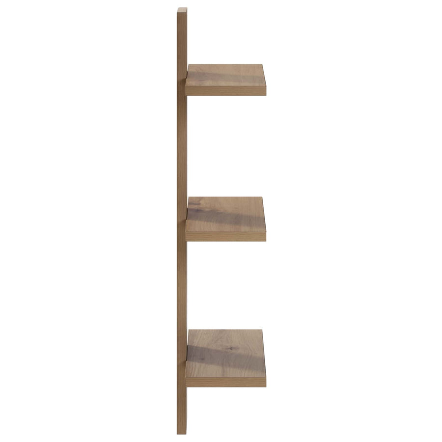 Wandplank Artisanaal eiken 30 x 13.5 x 64.5 cm Bewerkt hout