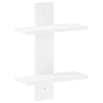 Wandplank Wit 30 x 13,5 x 43 cm Bewerkt hout