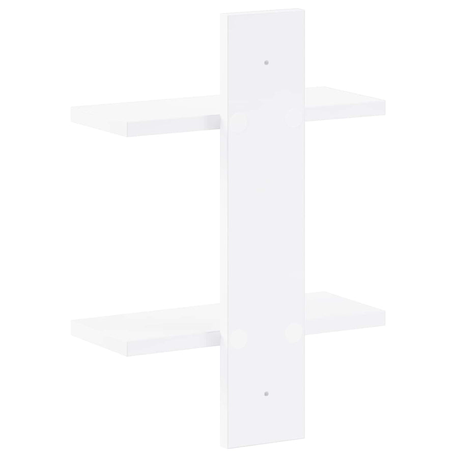 Wandplank Wit 30 x 13,5 x 43 cm Bewerkt hout