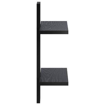 Wandplank Zwart eiken 30 x 13,5 x 43 cm Bewerkt hout