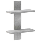Wandplank bewerkt hout betongrijs 30x13,5x43 cm