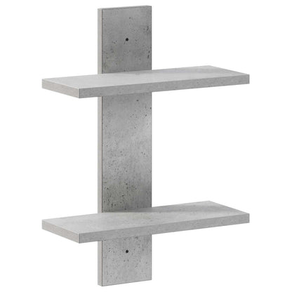 Wandplank Betongrijs 30 x 13,5 x 43 cm Bewerkt hout