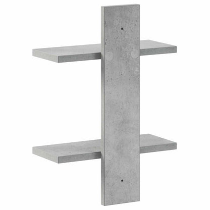 Wandplank Betongrijs 30 x 13,5 x 43 cm Bewerkt hout