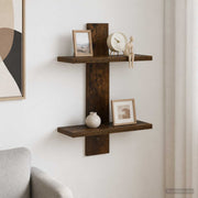 Wandplank gerookt eiken 30x13.5x43 cm