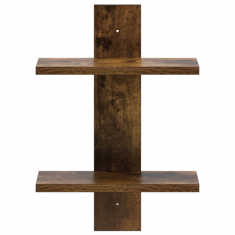 Wandplank Gerookt eiken 30 x 13.5 x 43 cm Bewerkt hout