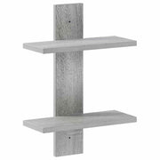 Wandplank Grijs Sonoma 30x13.5x43 cm bewerkt hout