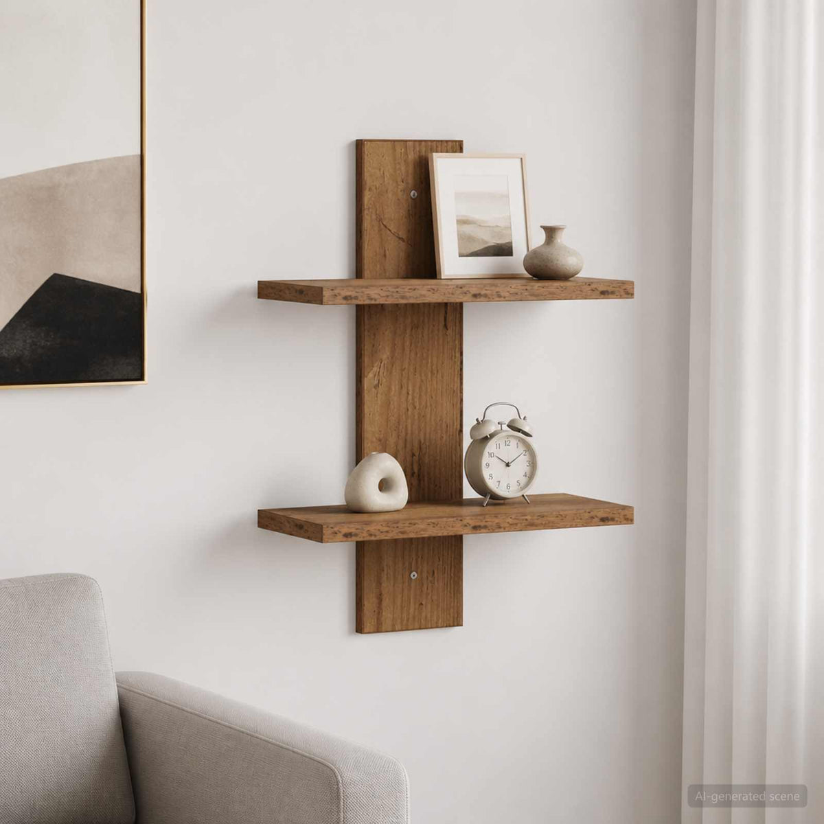 Wandplank Oud hout 30 x 13.5 x 43 cm Bewerkt hout