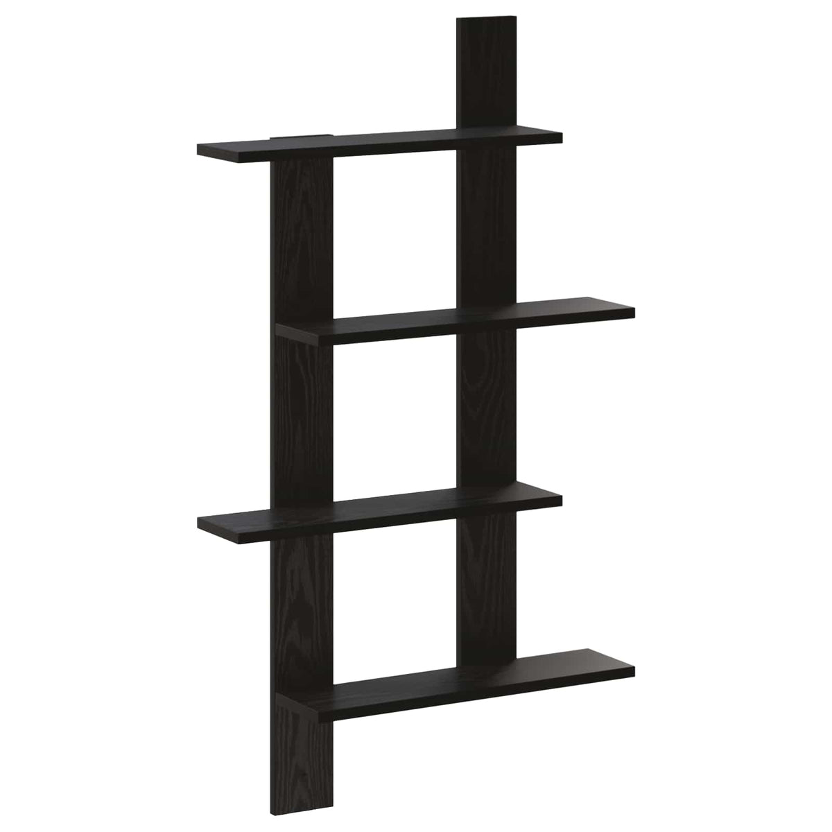 Wandplank Zwart eiken 61 x 13,5 x 105 cm Bewerkt hout