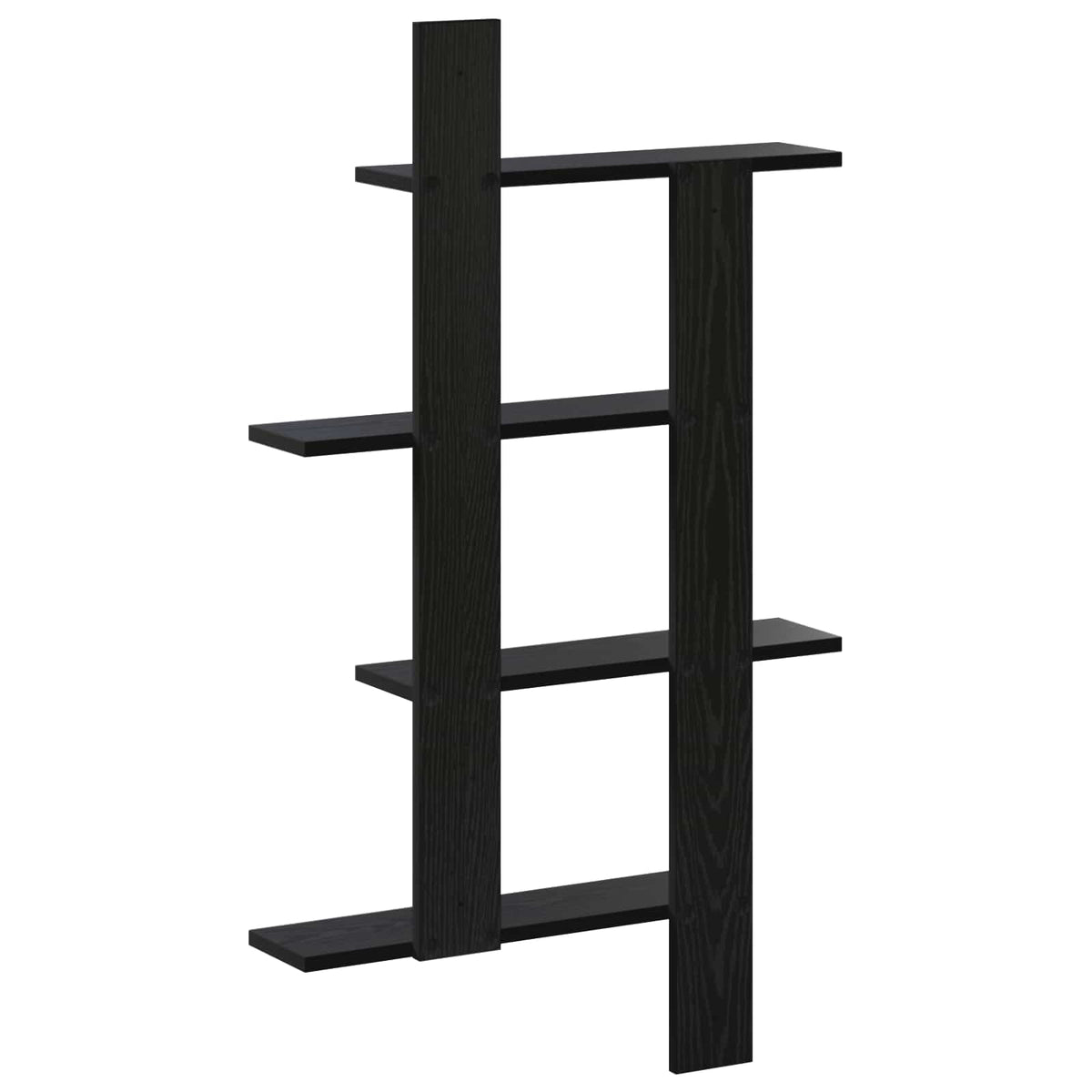 Wandplank Zwart eiken 61 x 13,5 x 105 cm Bewerkt hout