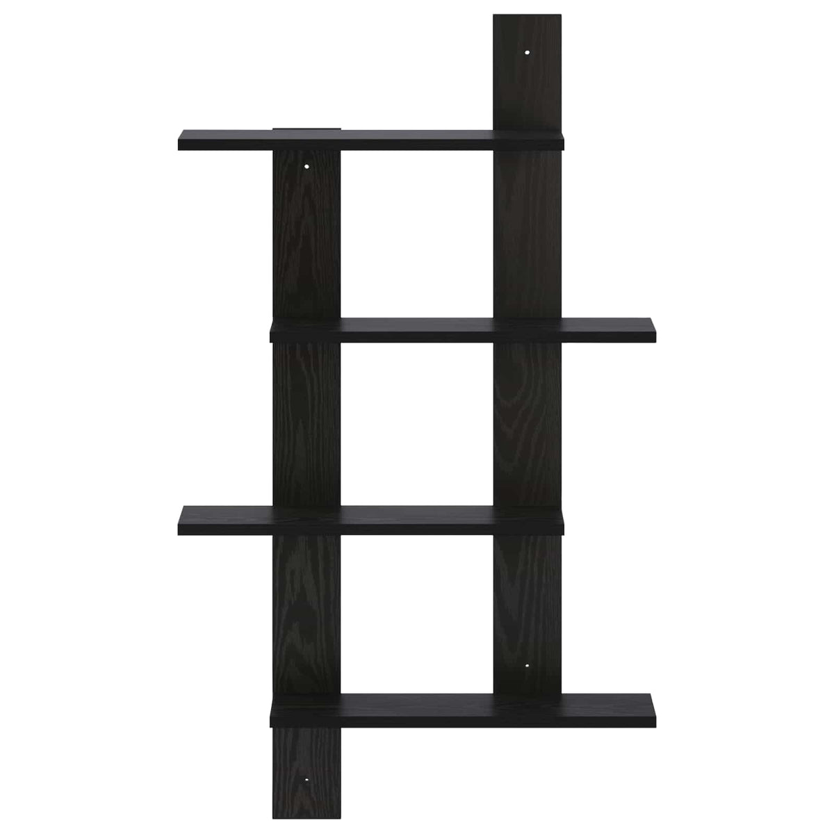 Wandplank Zwart eiken 61 x 13,5 x 105 cm Bewerkt hout