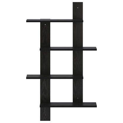 Wandplank Zwart eiken 61 x 13,5 x 105 cm Bewerkt hout