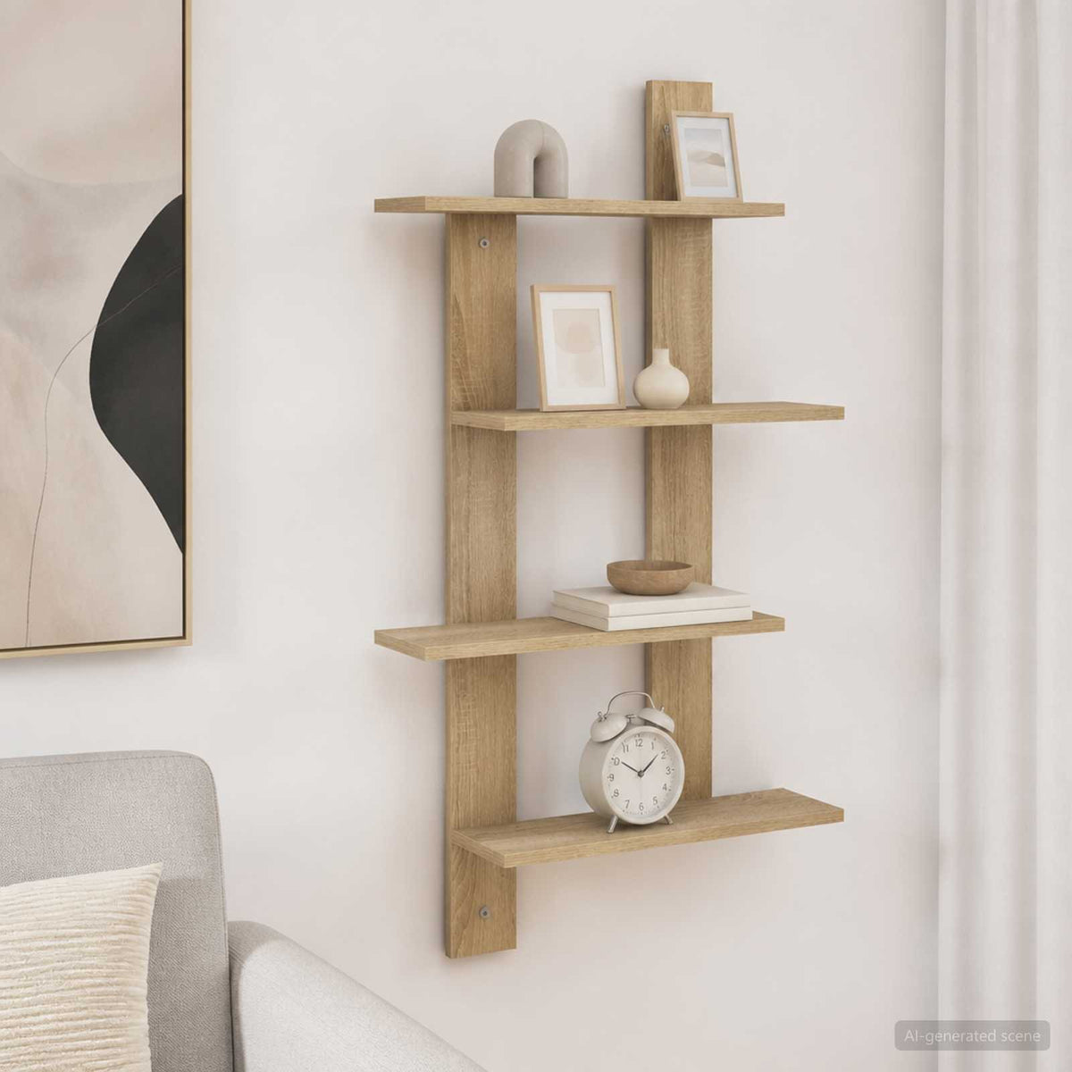 Wandplank Sonoma Eiken 61 x 13,5 x 105 cm Bewerkt hout