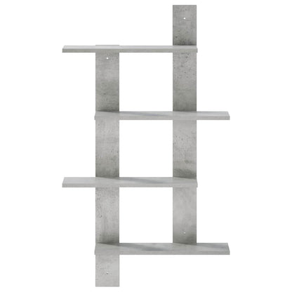 Wandplank Betongrijs 61 x 13,5 x 105 cm Bewerkt hout