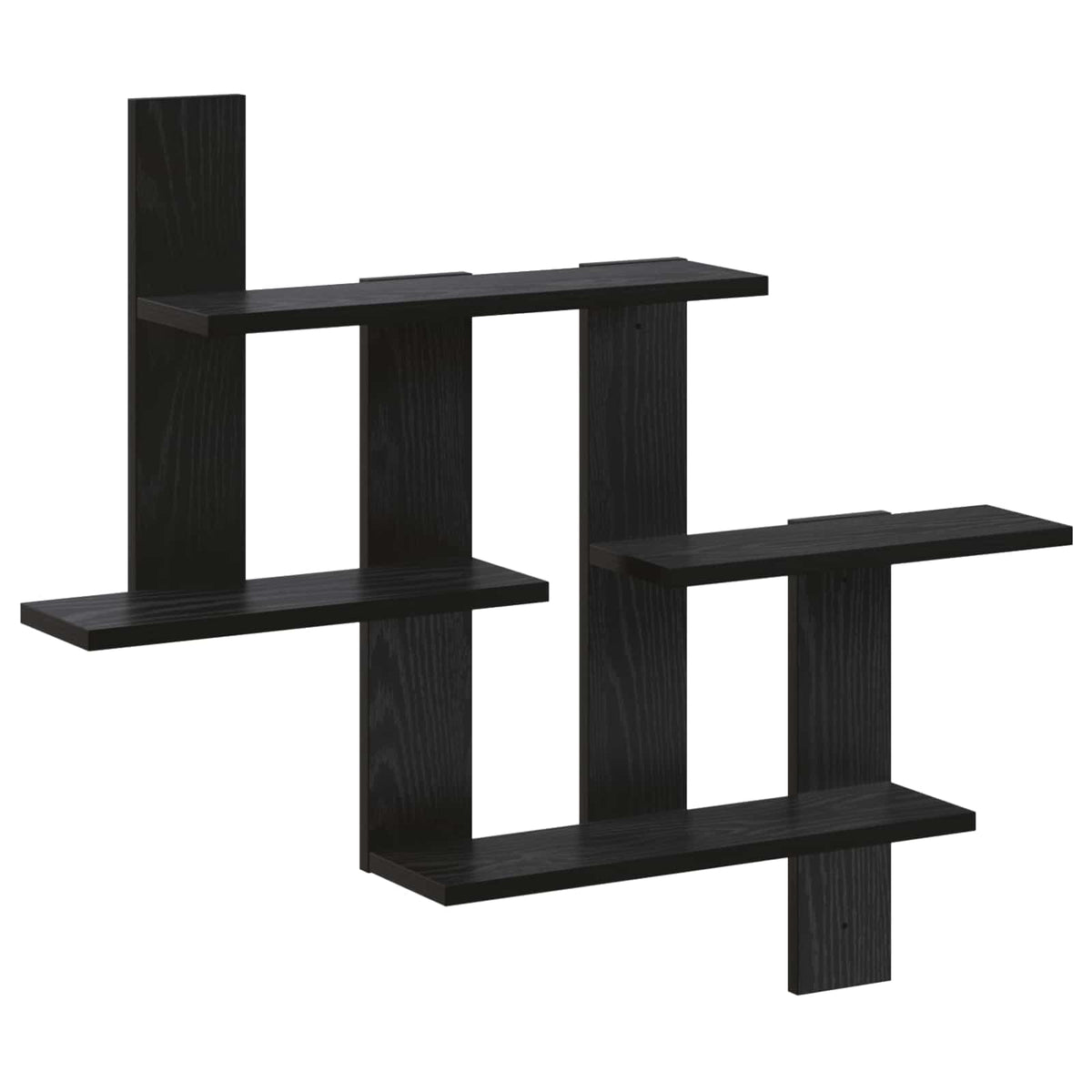 Wandplank Zwart eiken 85 x 13,5 x 73,5 cm Bewerkt hout