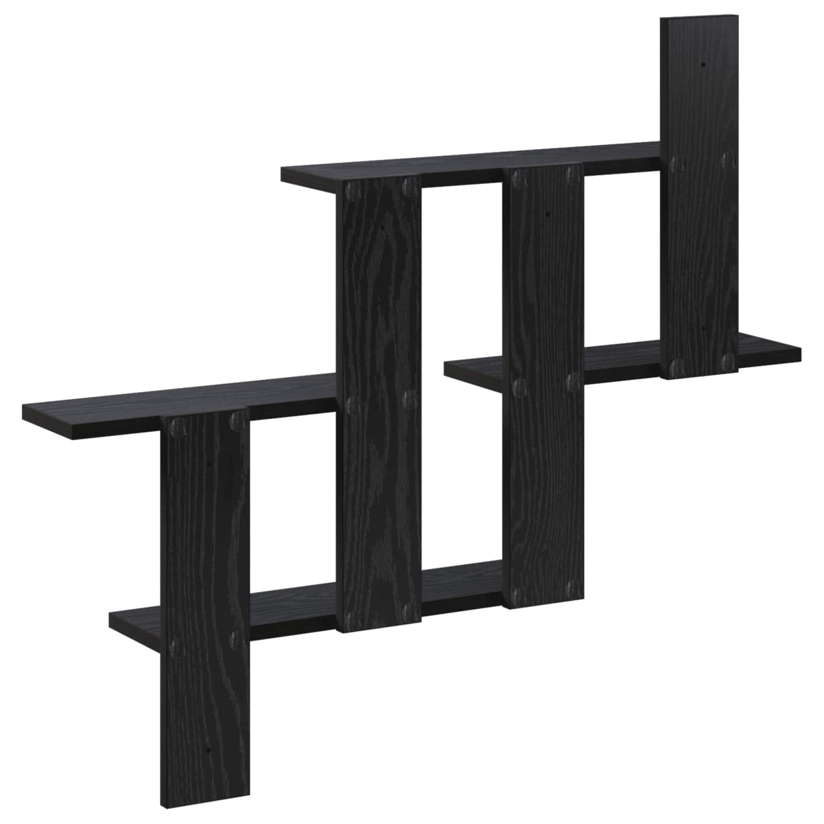 Wandplank Zwart eiken 85 x 13,5 x 73,5 cm Bewerkt hout