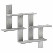 Wandplank 85x13.5x73.5 cm betongrijs bewerkt hout