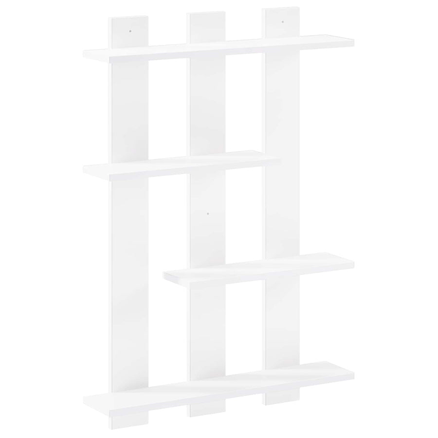 Wandplank Wit 61 x 13,5 x 88 cm Bewerkt hout