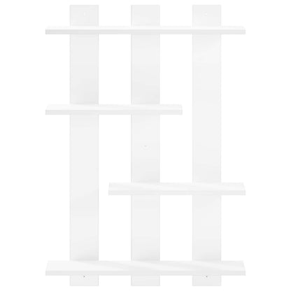 Wandplank Wit 61 x 13,5 x 88 cm Bewerkt hout