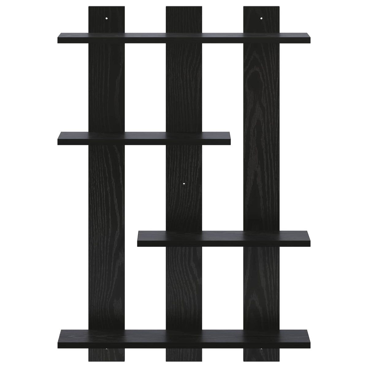 Wandplank Zwart eiken 61 x 13,5 x 88 cm Bewerkt hout