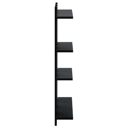 Wandplank Zwart eiken 61 x 13,5 x 88 cm Bewerkt hout