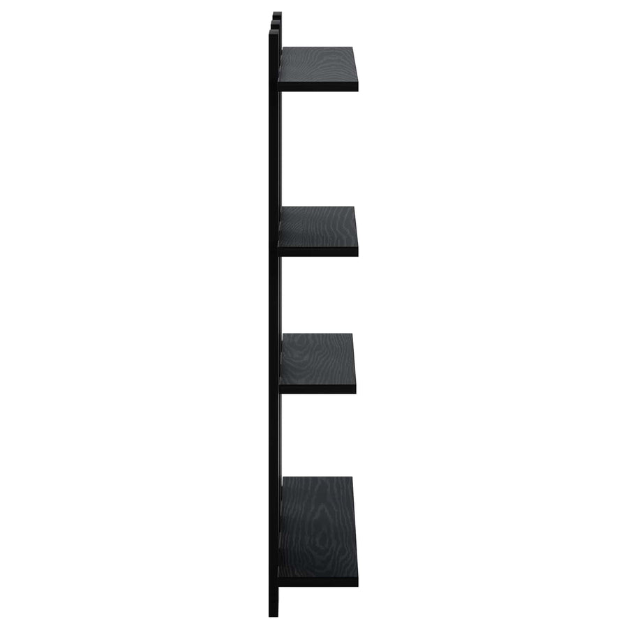 Wandplank Zwart eiken 61 x 13,5 x 88 cm Bewerkt hout