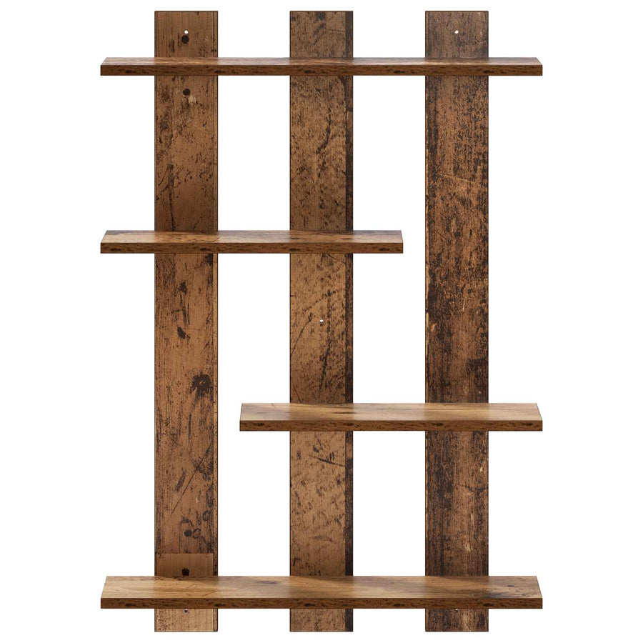 Wandplank Oud hout 61 x 13,5 x 88 cm Bewerkt hout