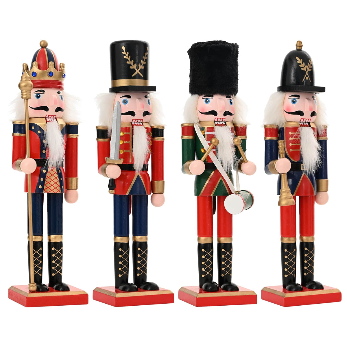 Kerstnotenkraker TURKU 4 st Rood en Zwart 30 cm