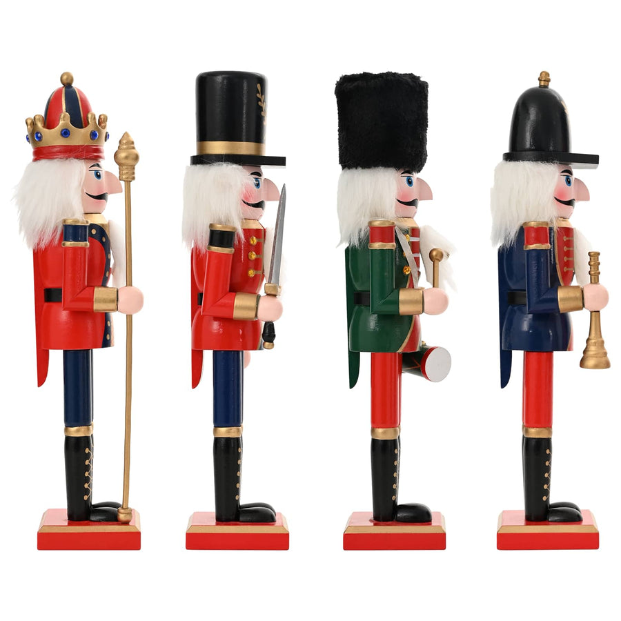 Kerstnotenkraker TURKU 4 st Rood en Zwart 30 cm