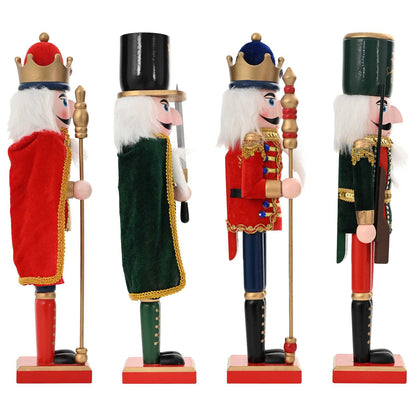 Kerstnotenkraker TURKU 4 st Rood en Zwart 38 cm