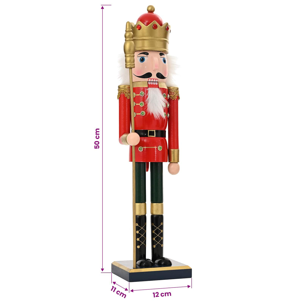 Kerstnotenkraker TURKU Rood en Zwart 50 cm