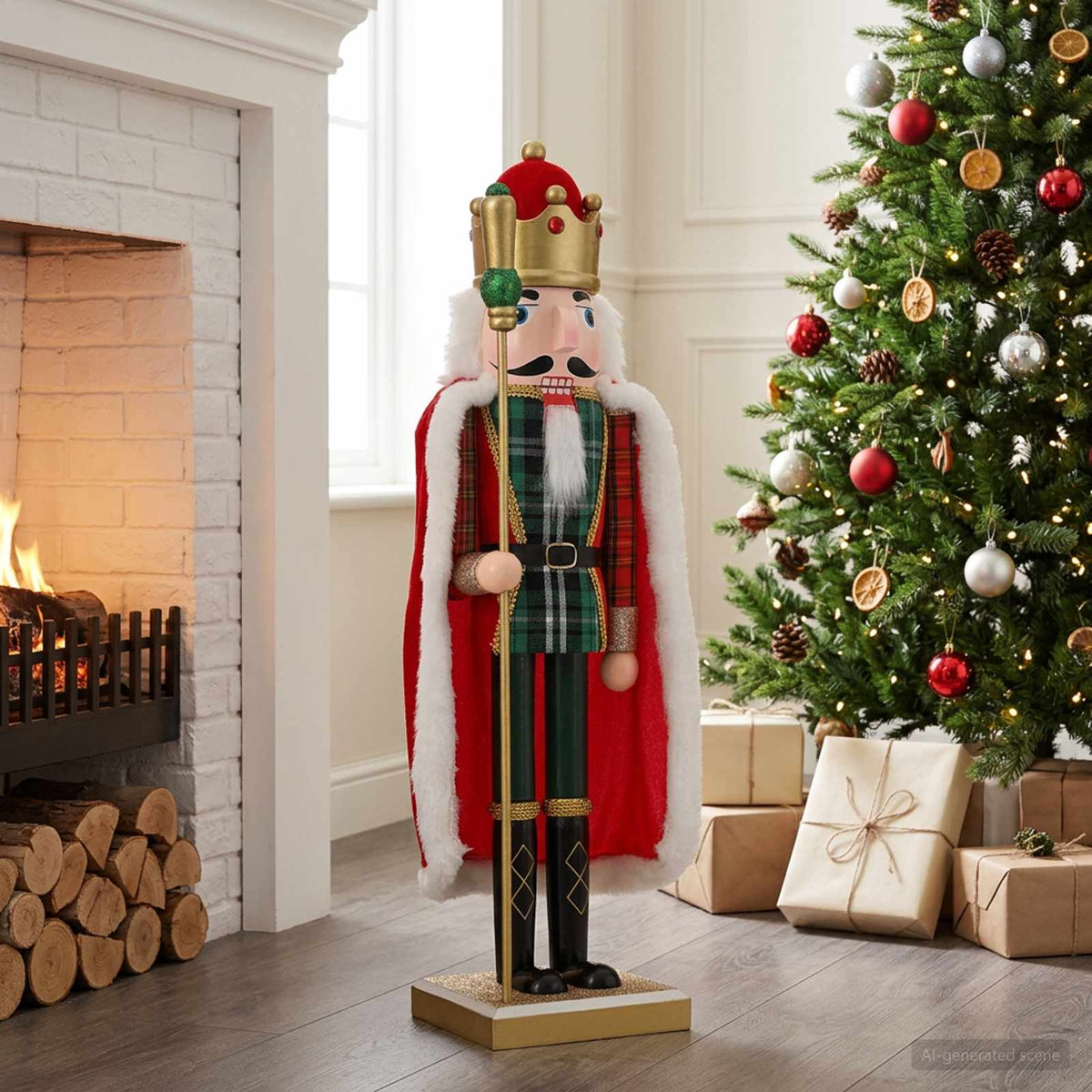 Kerstnotenkraker TURKU Rood en Zwart 50 cm