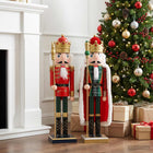 Kerstnotenkraker TURKU 50 cm rood zwart massief grenenhout