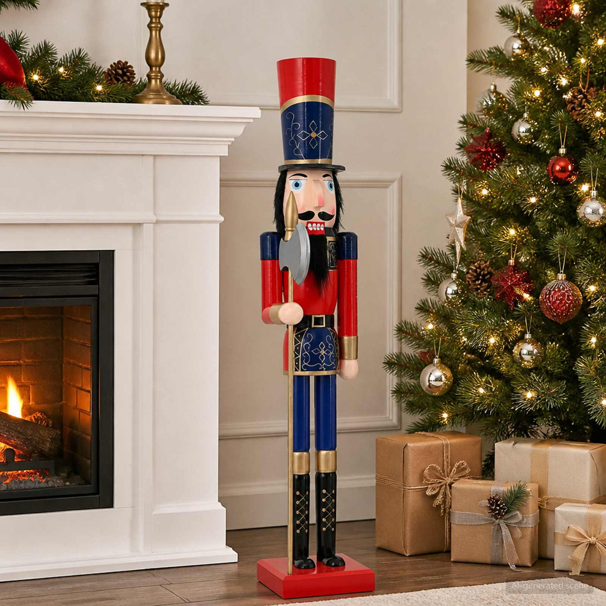 Kerstnotenkraker TURKU Rood en zwart 91 cm
