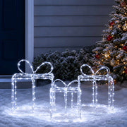 Kerstcadeaudozen Lovisa 3 stuks 360 LED koudwit
